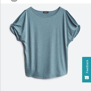 LAST DAY TO BUY!  Colette Cold Shoulder Knit Top, Dusty Blue, Small